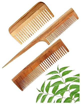 DAUMI Ayurvedic Neem Wood Anti Dandruff Hair Comb ( pack of 3)