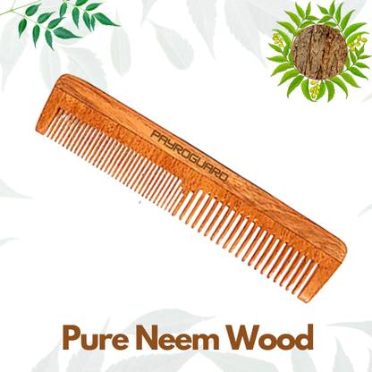 Payroguard Herbal India Kacchi Neem Wooden Comb, Multi-Action Pocket Comb, Grooming comb
