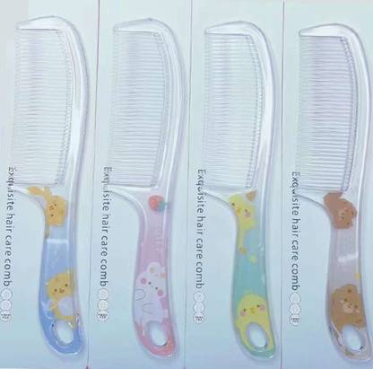 KIRA 4Pcs Plastic Fine Tooth Handle Hair Comb For Styling For All Hair Types (07)