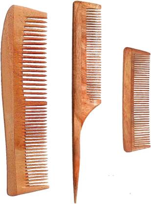 Ginni Marketing multipurpose handmade wooden hair comb set detangling hair styling & pocket comb