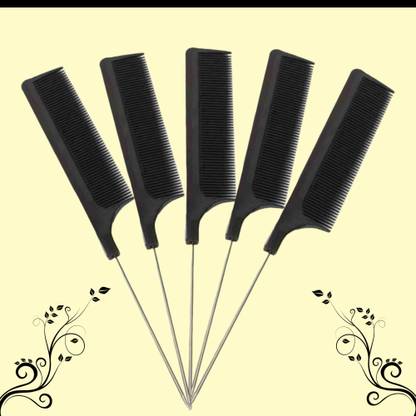 HALDER Hair Styling Tool: Black Metal Rat Tail Comb 1Pcs