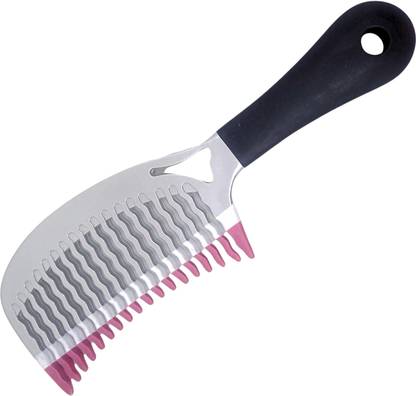 Scarlet Line Shower Shampoo Detangling Tangle Buster Hair Comb with Zig Zag Wide Wavy Tooth