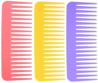 vneom Wide Teeth Combs Shower Comb|Wet & Dry for Women Everyday Use-6inch(Pack of 3)
