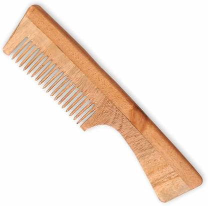 Leyden Organic Handmade Neem Wood Broad Tooth Anti-Dandruff Comb For Men And Women LH (1 PIECE)