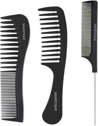MAJESTIQUE Hair Comb Set 3pcs -Wide Comb, Tail Comb, Dresser Hair Comb Styling Comb