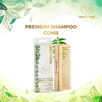 TRENDTREE Trend Tree Neem Wood Comb|100% Neem Wood | Reduce Frizz,Dandruff|