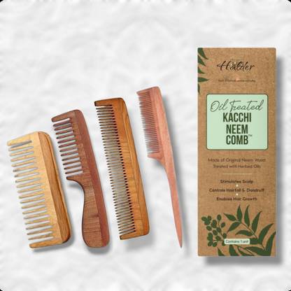 HALDER Wooden comb , Wood comb| Anti Dandruff , Pack of 4