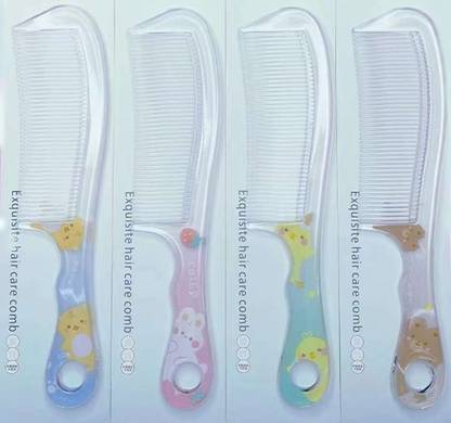 KIRA 4Pcs Plastic Fine Tooth Handle Hair Comb For Styling For All Hair Types (11)