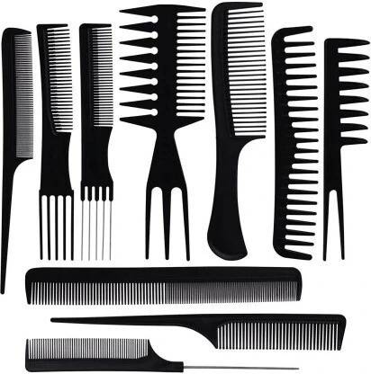 Shopeleven 10Pcs Pro Salon Hair Cut Styling Hairdressing Barbers Combs Brush Comb Set, BlackW3