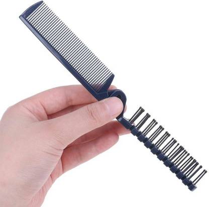 BRAVIKA Fold-able Travel Hair Brush Comb Portable Folding Mini Pocket Double Headed Comb