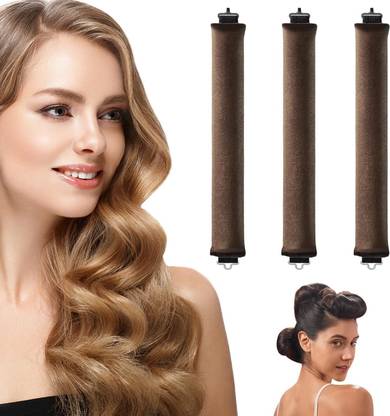 SHOPOGENIX 3Pcs Heatless Hair Curler, Flexible Curling Rod with Hook Hair Curler