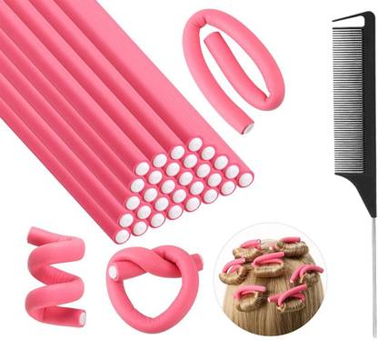 Aternal Hair Curling Flexi Rods Rollers Hair Sticks with 1 Tail Comb Hair Curler
