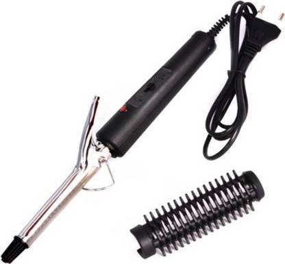 RTAD Iron Rod Brush Styler Hair Care Curler Curl Curling Straightener 30W - Nova NHC-471B0316 Hair Curler (Black & Silver) Electric Hair Curler (Barrel Diameter: 2 cm) Hair Curler