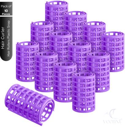VEENXT Hair Rollers Plastic Snap for Curly Hair dressing Styling - no heat needed DIY Hair Curler