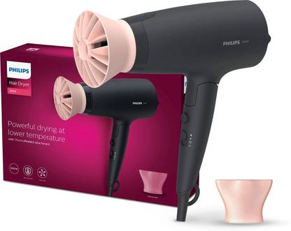 PHILIPS BHD356/10 2100W Thermoprotect AirFlower Advanced Care 6 Heat & Speed Settings (Black) Hair Dryer