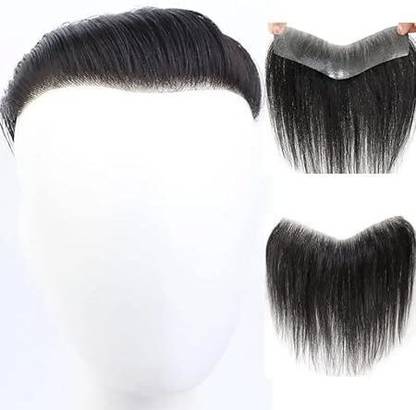 ABNITIO Men's Front line Patch,2"x6" Forehead Replacement Piece Hair Extension