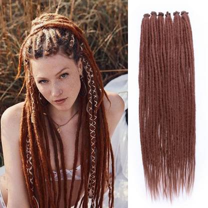 D-DIVINE Dreadlock Extensions Synthetic Dreads 24inches 10 Strands DARK BLOND Hair Extension