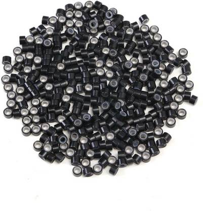 Chronex Micro Rings 5mm Black Silicone Lined 500 Pcs Links Beads for Tip Extension Hair Extension