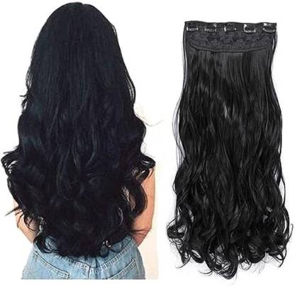 D-DIVINE Black Clip in Wavy Hair Extension