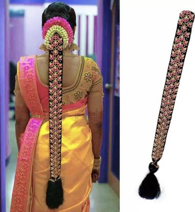 THANU'S CRAFT Maggam work jada kemp ready flower jada savaram Bharatanatyam poola jada billalu Hair Extension