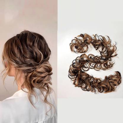 Pinaka Highlight Elastic Long Hair Frill Multi Purpose Bride Casual Hair (Highlight) Bun