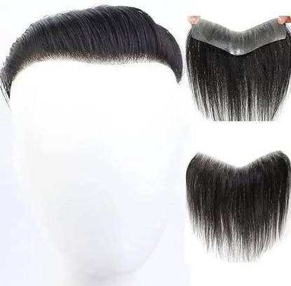 ABNITIO Men's Front line Patch,2"x6" Forehead Replacement Piece Hair Extension
