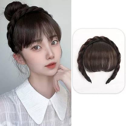 DreamExim Synthetic Wigs 1PC Front  Bangs, Synthetic Wigs Headband Wig Fringes Braid Hair Extension