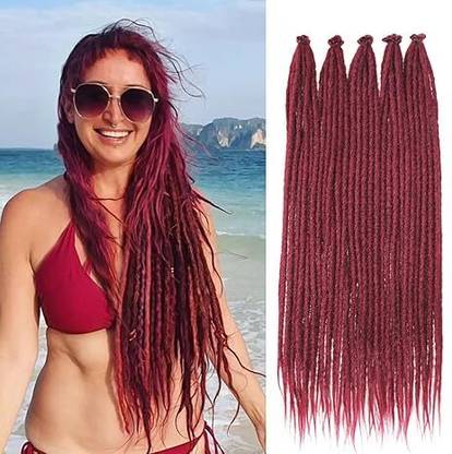 VIVIAN Dreadlock Extensions 24 Inch Single Ended Dreads Crochet  Synthetic Straight Hair Extension