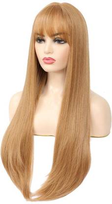 tressed up hair gold blonde bang hair wig Hair Extension