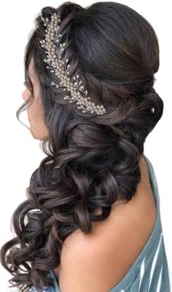 AKSFORU Women's White  Accessories Artificial Flowers Bridal Hair Extension