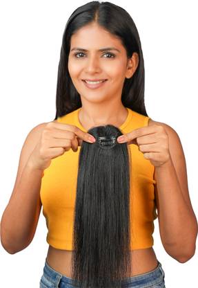 HAPPY HEADS Invisible Single Clip CoverUp Patch | 100% Human Extensions for Women&Girls Hair Extension