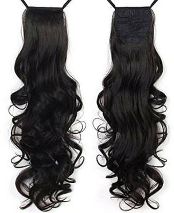 CRIBE 24 Inch 2 Clip in Black Ribbon Hair Extension