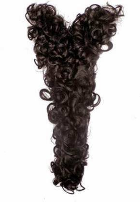 TRESS V Shape Brown Curly Messy Choti Hair Extension