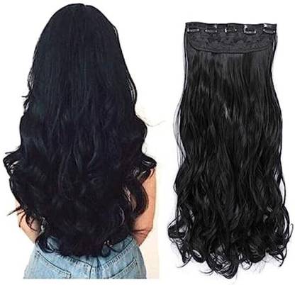 A H S Natural Curly / Wavy Extensions in High Temperature Synthetic Fiber in 24 inch Hair Extension