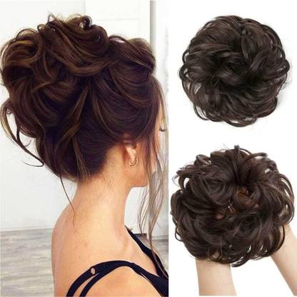 iFkart Curly Brown Bun Juda Brown Colour For Women Girls Instant Ready For Fashionable Bun