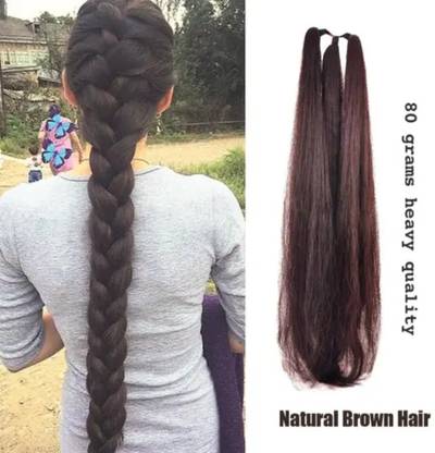 Glowkart 26 Inch Synthetic Brown  Braid – 26 इंच सिंथेटिक ब्राउन हेयर चोटी Hair Extension