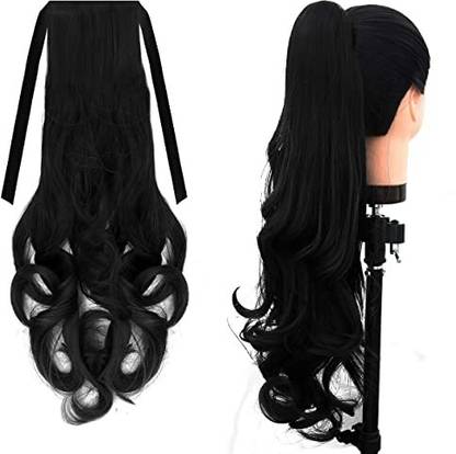Sunshiny Binding Tie Up Synthetic Curly Ribbon Ponytail Hair Extension