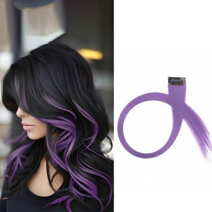 VIVIAN 2 Pcs Single Clip Synthetic  Extension/Patch, 20 Inch (Lavender) Hair Extension