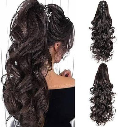 Pinaka Ponytail Extension, 22'' Wavy Ponytail  Extensions for Women Synthetic Brown Hair Extension
