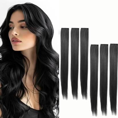 saiyaa easy clip extension 6 clip synthetic hair extension for women 22 inch easy to wear look natural Hair Extension