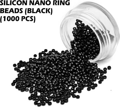 Getvock 1000pcs Units Silicone Lined Nano Rings Copper Micro Nano Beads for Nano Tip Hair Extension