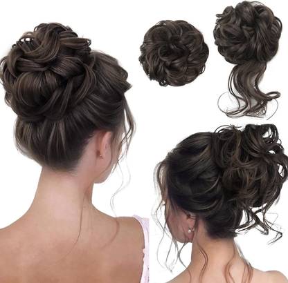 Crazy Hair Hair Extensions Hair Bun Curly Wavy Ponytail 1Pcs Bun