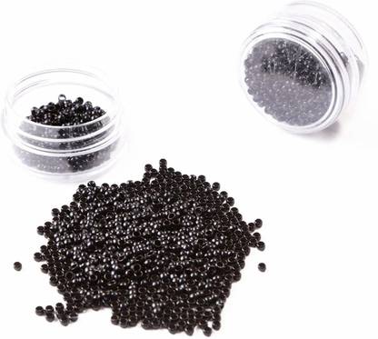 D-DIVINE 100 PCS Nano Rings Beads For Nano Tip Remy Extensions, Black  Extension Hair Extension