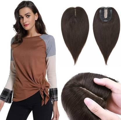Hamsri 5 Clips In Mixed  Extension Topper 4*4 (18" Brown) Hair Extension