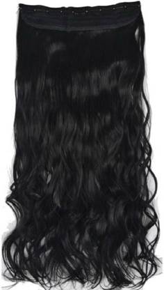 CRIBE Black Wavy Clip in Hair Extension