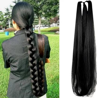 DELUXE HAIR Artifical Synthetic Black Choti  Extension For Girls And Women Hair Extension