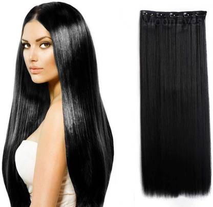 BLEZZIA  Extraight Long  Extension for Women 24Inch Natural Black Hair Extension