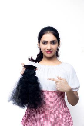 Capillatura 12 Inch Curly Natural Black ponytail Clip In Hair Extension