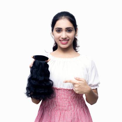 Capillatura 12 Inch Curly Natural Black ponytail Clip In Hair Extension