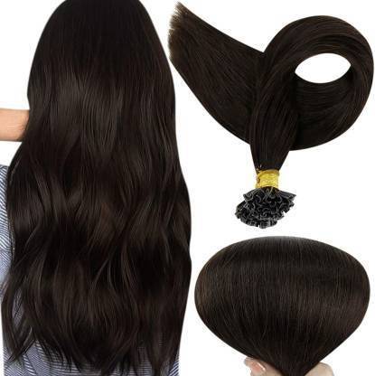 DIYA DIVINE U-Tip Double Drawn Fusion Permanent Human 18Inch Brown Color(100 Strands) Hair Extension